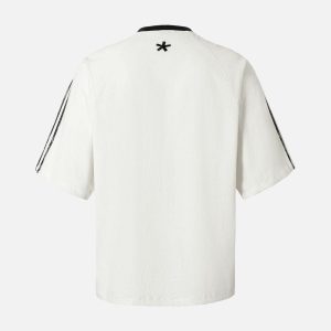 Concert Outfit Heavy Washed Street Metal Collar T-Shirt