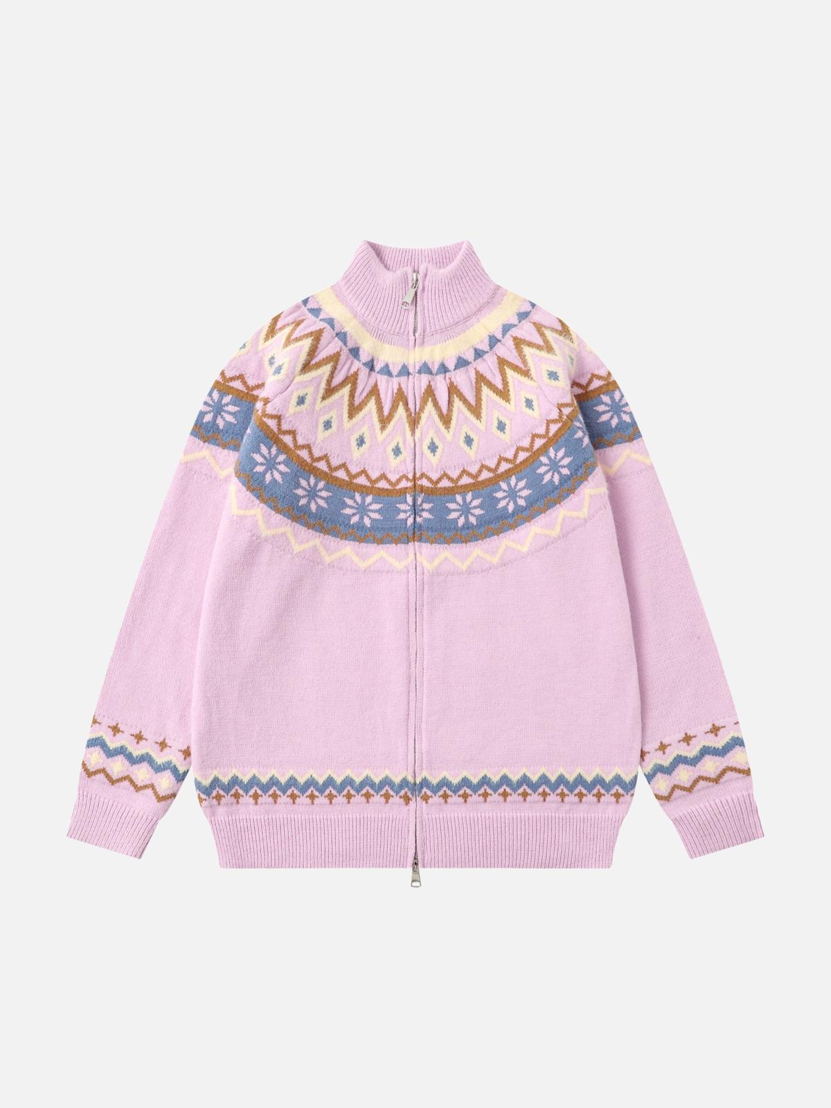 Concert Outfit High-Neck knitwear Diamond Weave Jacquard Sweater Concert Outfit High-Neck knitwear Diamond Weave Jacquard Sweater