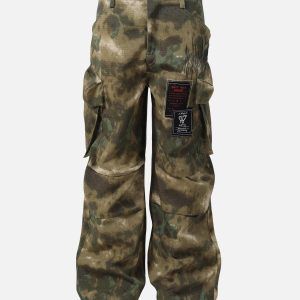 Concert Outfit High Street Badge Camouflage Multi-Pocket Pants