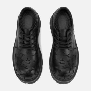 Concert Outfit High Street Crackle Leather Shoes