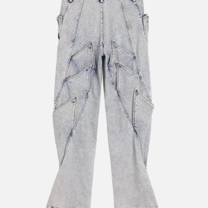 Concert Outfit High Street Deconstructed Washed Jeans