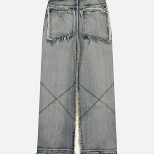 Concert Outfit High Street Distressed Raw Edge Jeans