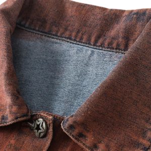 Concert Outfit High Street Distressed Spray-Painted Denim Jacket