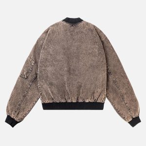 Concert Outfit High Street Distressed Washed Work Jacket