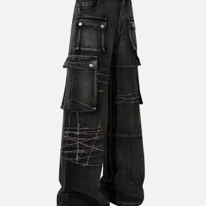 Concert Outfit High Street Embroidery Hip-Hop Jeans