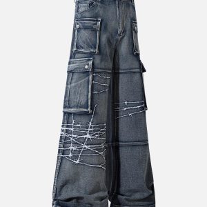 Concert Outfit High Street Embroidery Hip-Hop Jeans
