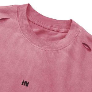 Concert Outfit High Street Gradient Design Hole T-Shirt