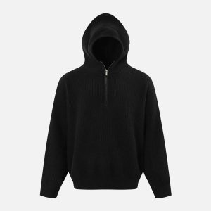 Concert Outfit High Street Half-Zipped Personality Sweater