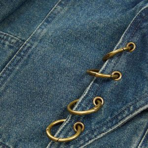 Concert Outfit High Street Heavy Duty Design Multi-Pocket Jeans