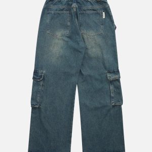 Concert Outfit High Street Heavy Duty Design Multi-Pocket Jeans