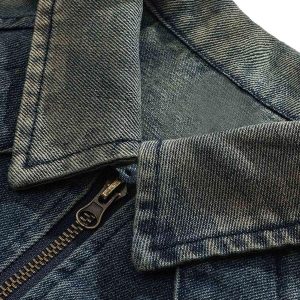 Concert Outfit High Street Hip-Hop Distressed Washed Denim Jacket