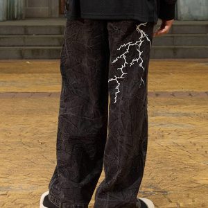 Concert Outfit High Street Hip-Hop Distressed Washed Jeans