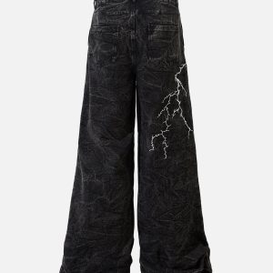 Concert Outfit High Street Hip-Hop Distressed Washed Jeans