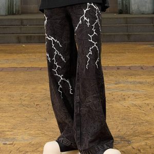 Concert Outfit High Street Hip-Hop Distressed Washed Jeans