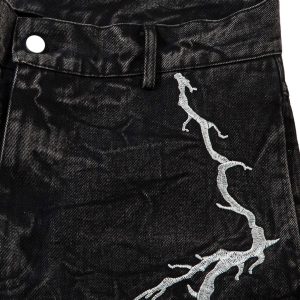 Concert Outfit High Street Hip-Hop Distressed Washed Jeans