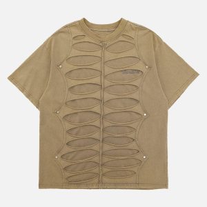 Concert Outfit High Street Hip Hop Hole Design T-Shirt