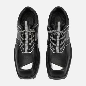 Concert Outfit High Street Hip Hop Metal Design Leather Shoes