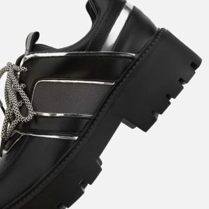 Concert Outfit High Street Hip Hop Metal Design Leather Shoes