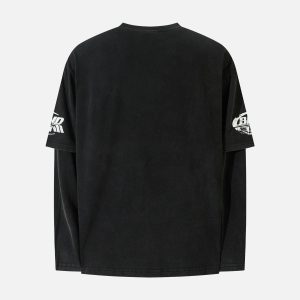 Concert Outfit High Street Hip-Hop Patchwork Long-Sleeved T-Shirt