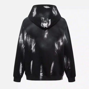 Concert Outfit High Street Hip Hop Spider Web Print Hoodie