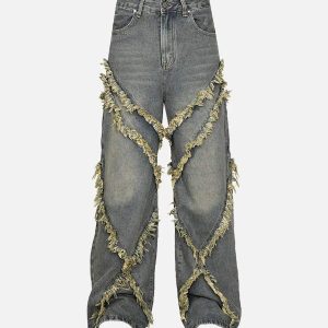 Concert Outfit High Street Hip Hop Washed Distressed Jeans