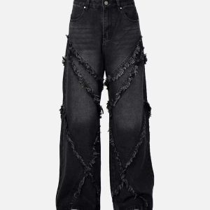 Concert Outfit High Street Hip Hop Washed Distressed Jeans