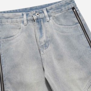 Concert Outfit High Street Hip-Hop Zipper Straight Jeans