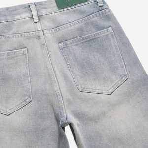 Concert Outfit High Street Hip-Hop Zipper Straight Jeans