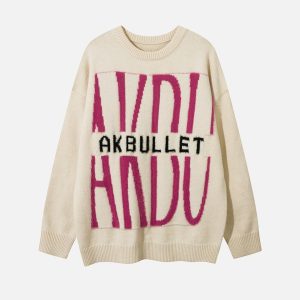 Concert Outfit High Street Hiphop Letter Sweater