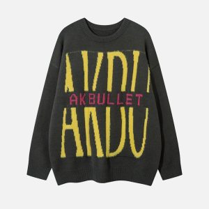 Concert Outfit High Street Hiphop Letter Sweater