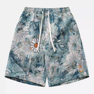 Concert Outfit High Street Jacquard Embroidery Shorts