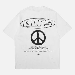 Concert Outfit High Street Letter Print Short-Sleeved T-Shirt