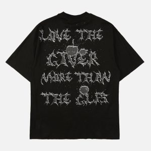 Concert Outfit High Street Letter Print Short-Sleeved T-Shirt