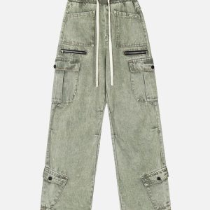 Concert Outfit High Street Loose Elastic Waist Drawstring Trousers