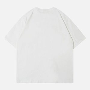 Concert Outfit High Street Motorcycle Print Asymmetric T-Shirt