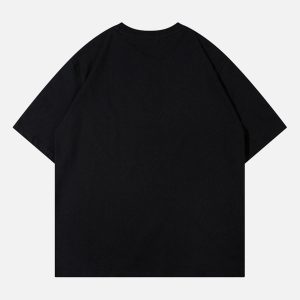 Concert Outfit High Street Motorcycle Print Asymmetric T-Shirt