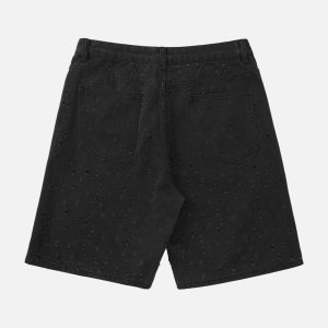 Concert Outfit High Street Niche Design Ripped Denim Shorts