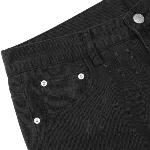 Concert Outfit High Street Niche Design Ripped Denim Shorts