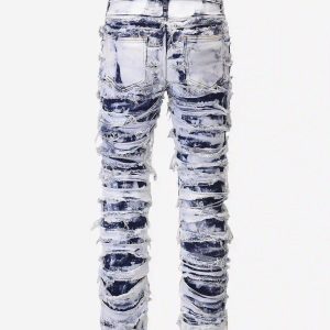 Concert Outfit High Street Old Washed Slim Fit Jeans