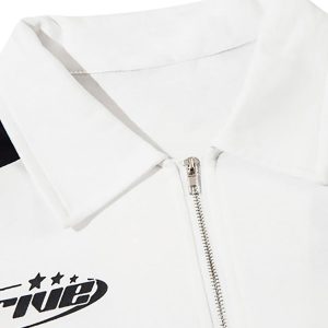 Concert Outfit High Street Racing Long Sleeve Polo Shirt