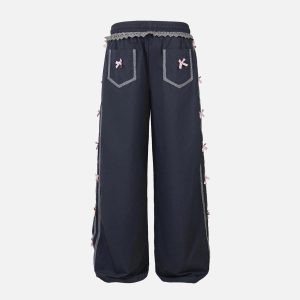 Concert Outfit High Street Side Bow Decoration Pant