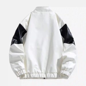 Concert Outfit High Street Splicing Racing Baseball Jacket