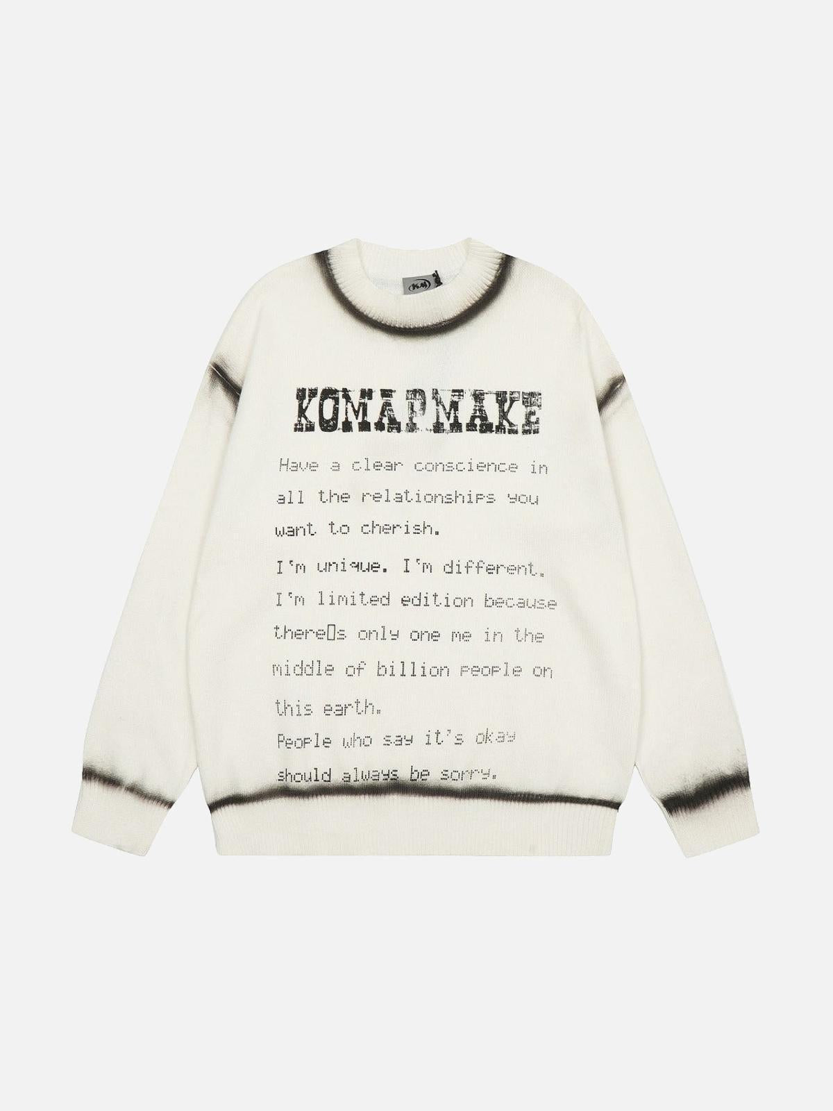 Concert Outfit High Street Spray Paint Letter Print Sweater Concert Outfit High Street Spray Paint Letter Print Sweater