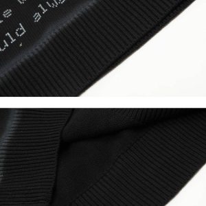 Concert Outfit High Street Spray Paint Letter Print Sweater