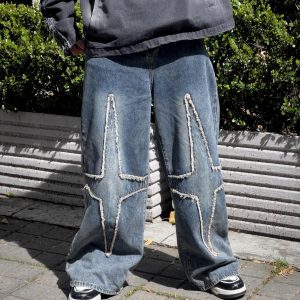 Concert Outfit High Street Star Washed Jeans