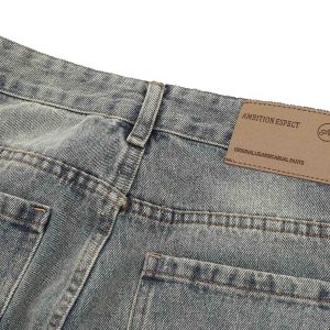 Concert Outfit High Street Washed And Torn Work Pockets Denim Pants