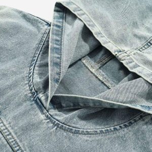 Concert Outfit High Street Washed And Worn Denim Hoodie