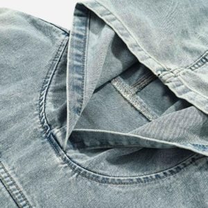Concert Outfit High Street Washed Denim Hoodie