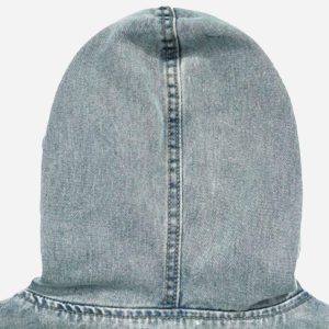 Concert Outfit High Street Washed Denim Hoodie