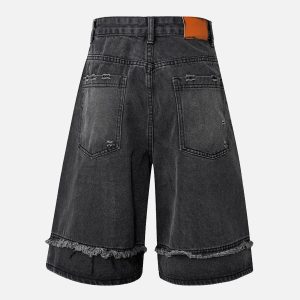 Concert Outfit High Street Washed Distressed Denim Shorts